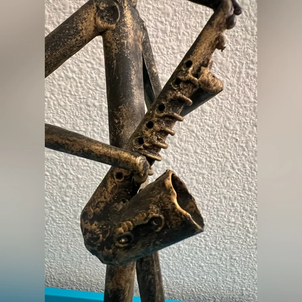 Vintage Z Gallerie Metal Tube Art Sculpture Band Saxophone Sax Player